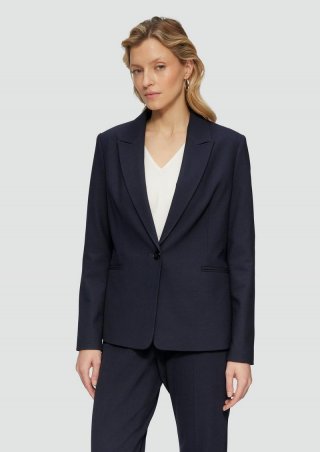 s.Oliver Taillierter Blazer mit Waffelpiqué-Struktur - navy