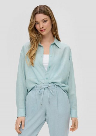 s.Oliver Oversized Bluse aus Viskosemix - helles türkis