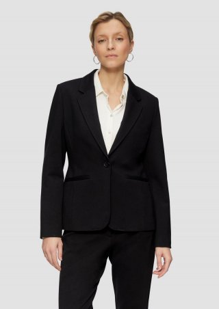 s.Oliver Taillierter Blazer mit Reverskragen - schwarz