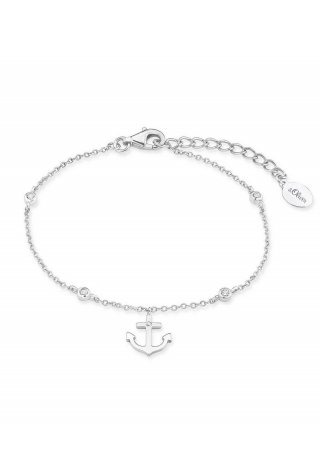 s.Oliver Silber-Armband mit Anker-Anhänger - silber