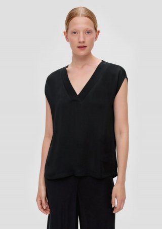s.Oliver Bluse mit Kappärmeln - schwarz