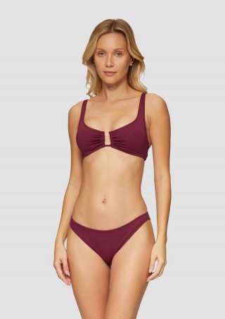 s.Oliver Unifarbener Bustier-Bikini - burgund