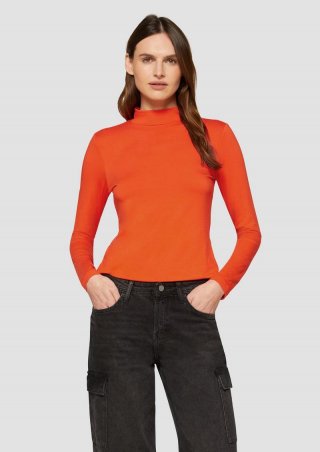 s.Oliver Schmal geschnittenes Langarmshirt aus Viskosemix - orange