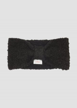 s.Oliver Gestricktes Stirnband aus Bouclé - schwarz