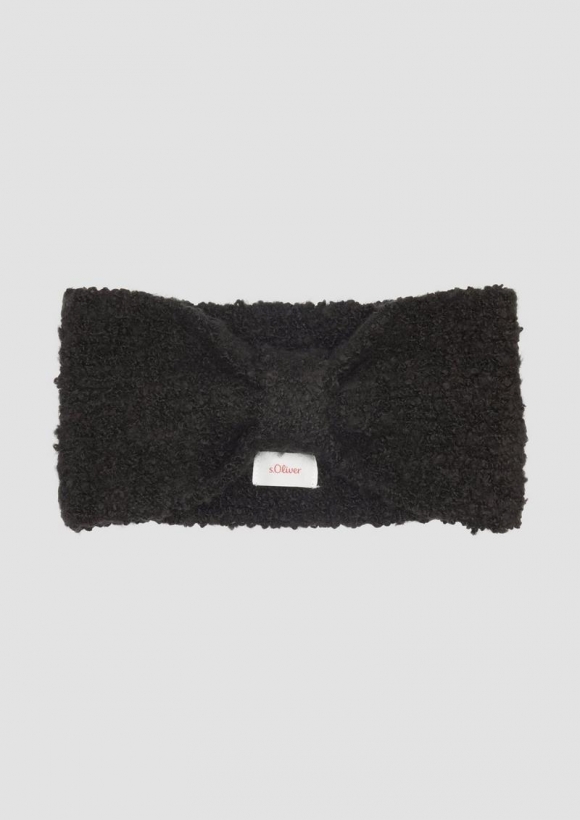 s.Oliver Gestricktes Stirnband aus Bouclé - schwarz