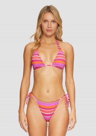 s.Oliver Triangel-Bikinitop im Streifenlook - fuchsia
