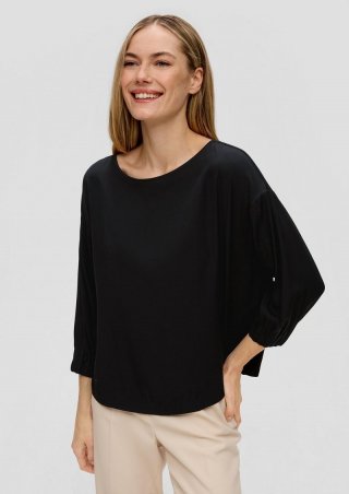 s.Oliver Locker geschnittene Bluse mit 3/4-Arm - schwarz