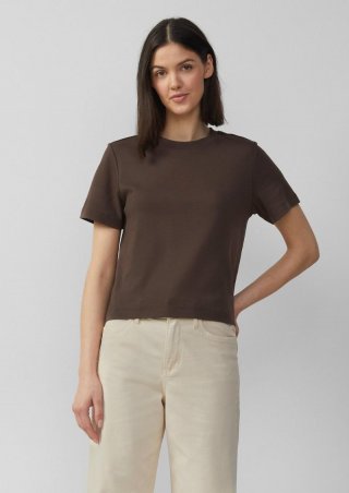 s.Oliver T-Shirt aus Interlockjersey mit Rundhalsausschnitt - mokka