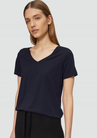 s.Oliver T-Shirt mit V-Ausschnitt - navy