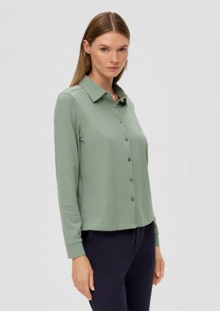 s.Oliver Bluse aus Baumwollstretch - salbeigrün