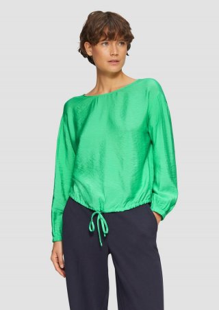s.Oliver Viskosemix-Bluse in O-Shape - limettengrün