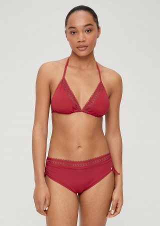 s.Oliver Triangel-Bikini-Top mit Lochstickerei - himbeere