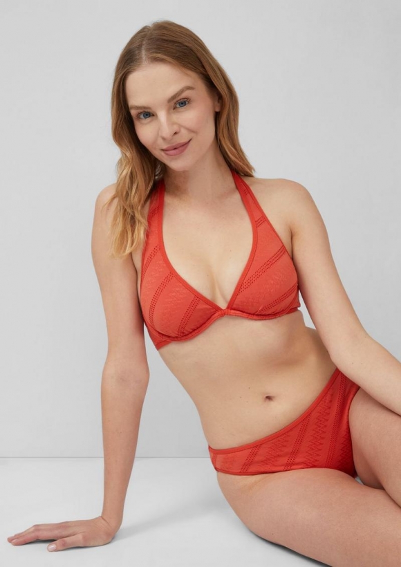 s.Oliver Strukturierter Bikini mit Bügel-Top - dunkelorange