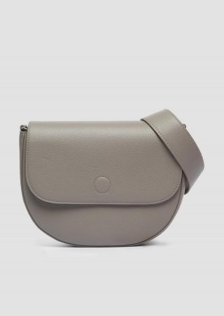 s.Oliver Crossbody-Bag mit Logo-Detail und Überschlag mit Magnetknopf - taubengrau