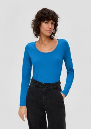 s.Oliver Longsleeve aus Baumwolljersey - royalblau