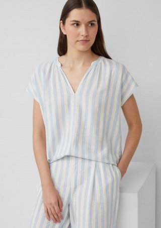s.Oliver Ärmellose Bluse aus Leinenmix im Relaxed Fit - hellblau