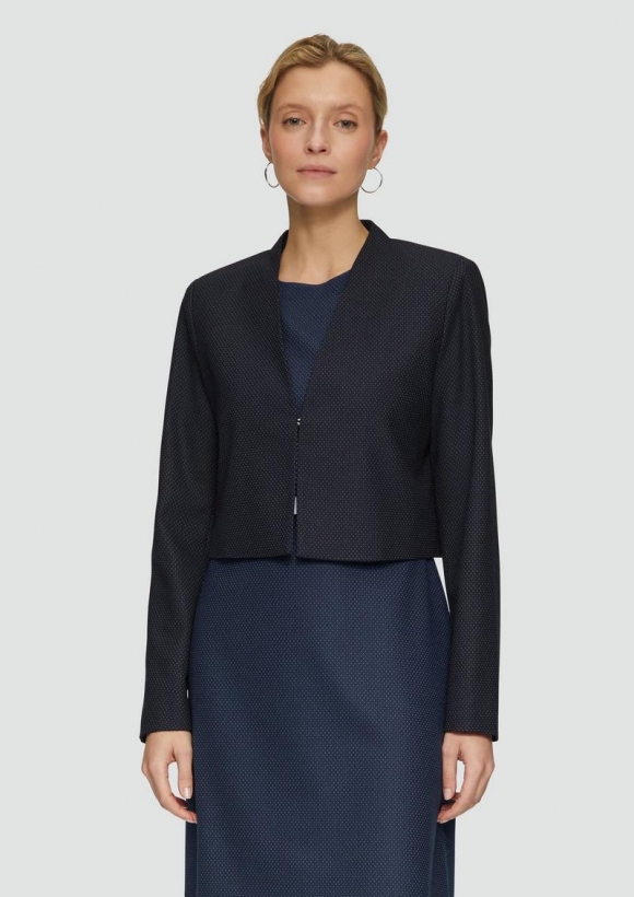s.Oliver Fein gepunkteter Kurzblazer - navy
