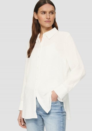 s.Oliver Strukturierte Hemdbluse aus Viskosemix - creme