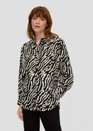 s.Oliver Longbluse aus reiner Viskose - schwarz