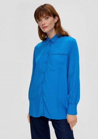 s.Oliver Longbluse aus reiner Viskose - royalblau