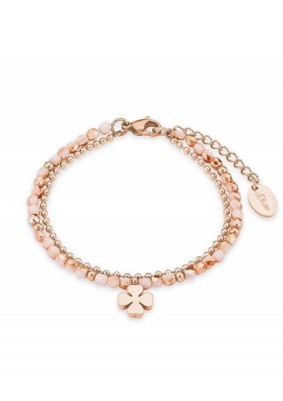 s.Oliver Armband mit Kleeblatt-Anhänger - roségold