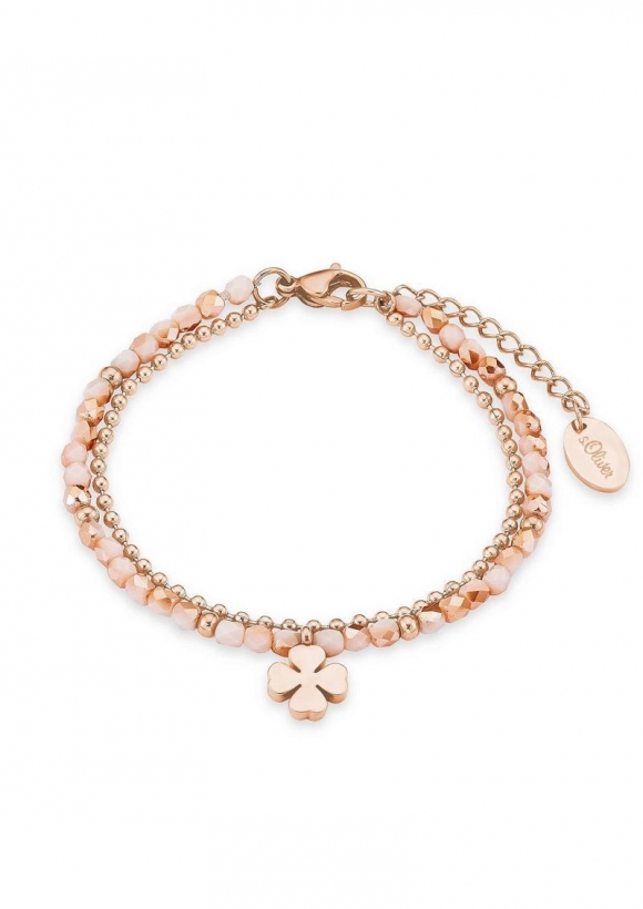 s.Oliver Armband mit Kleeblatt-Anhänger - roségold
