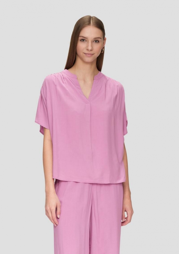 s.Oliver Viskosebluse mit Tunikaausschnitt - lavendel