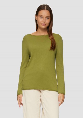 s.Oliver Leichter Feinstrickpullover mit Rollkante - guacamole