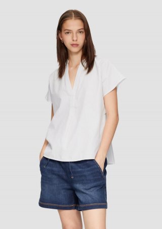 s.Oliver Blusenshirt aus Popeline - weiß