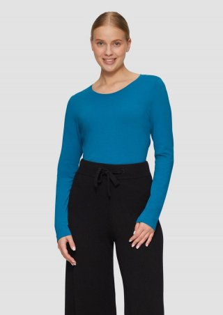 s.Oliver Longsleeve aus Baumwollstretch - petrol
