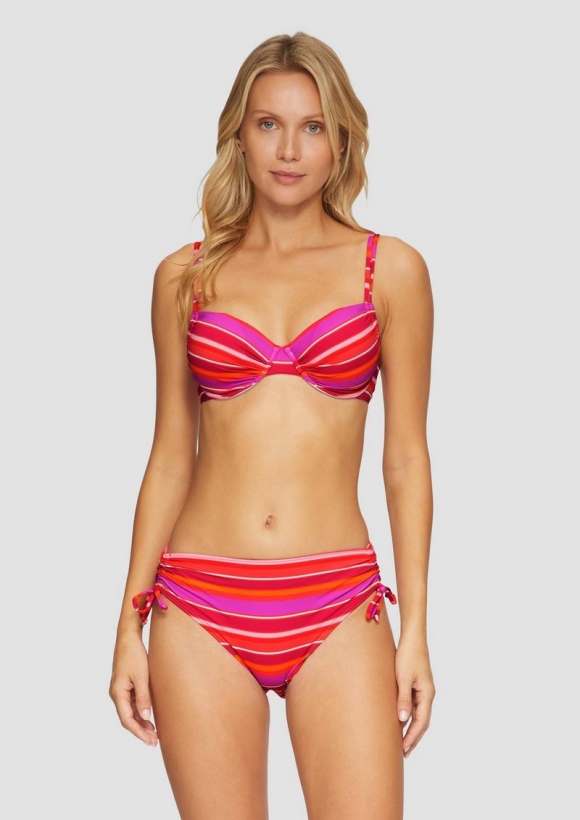 s.Oliver Bikinihose im Streifenprint - fuchsia