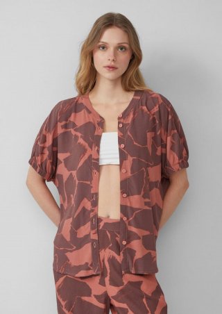 s.Oliver Durchgeknöpfte Viskosebluse - papaya