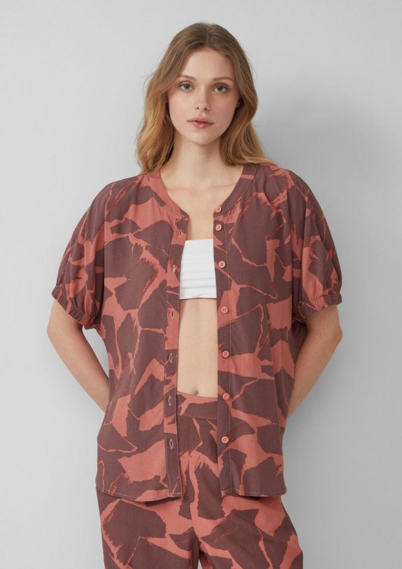 s.Oliver Durchgeknöpfte Viskosebluse - papaya