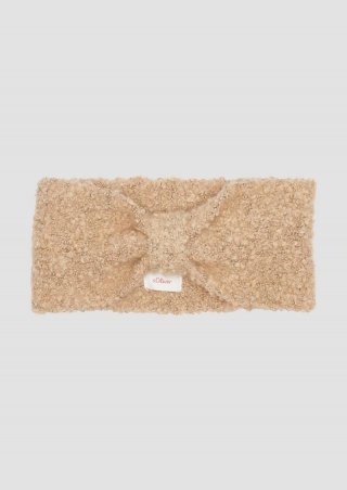 s.Oliver Gestricktes Stirnband aus Bouclé - hellbraun