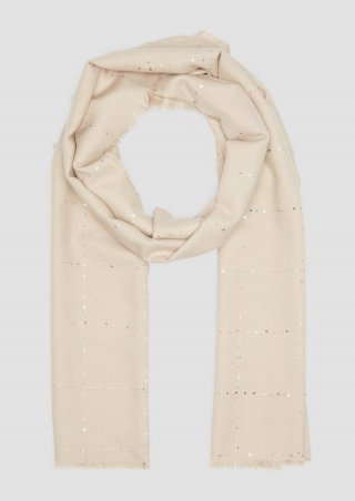 s.Oliver Viskosemix-Tuch mit Pailletten - helles beige