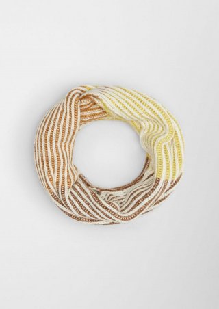 s.Oliver Loop-Schal aus Baumwollmix mit Wolle - ecru