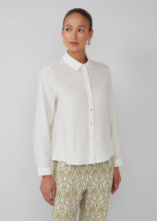 s.Oliver Hemdbluse aus Leinenmix - creme