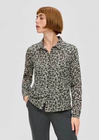 s.Oliver Bluse aus Baumwollstretch - olivgrün