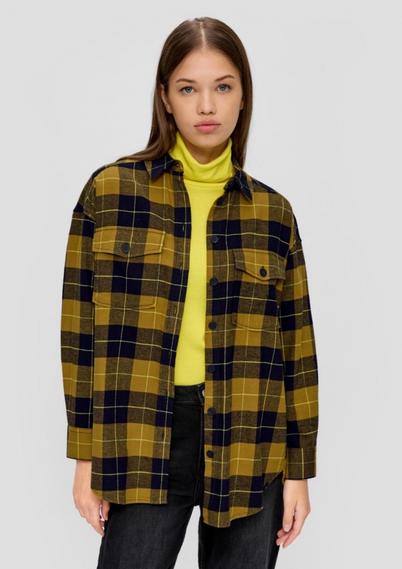 s.Oliver Twill-Bluse mit Pattentaschen - guacamole