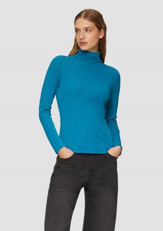 s.Oliver Elastisches Langarmshirt mit Rollkragen - petrol