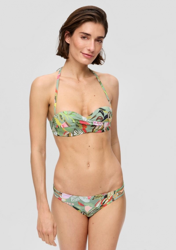 s.Oliver Neckholder-Bikini-Top mit Blumenmuster - minze