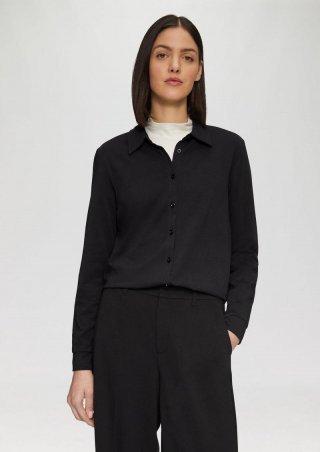 s.Oliver Hemdbluse aus Jersey - schwarz