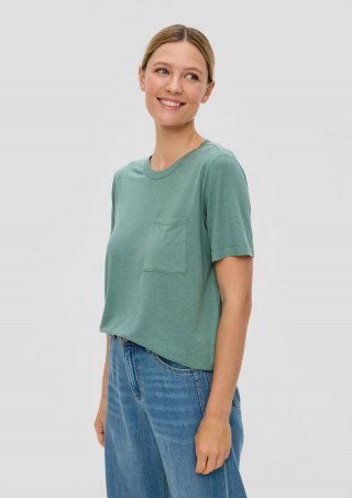 s.Oliver T-Shirt mit Brusttasche - helles petrol