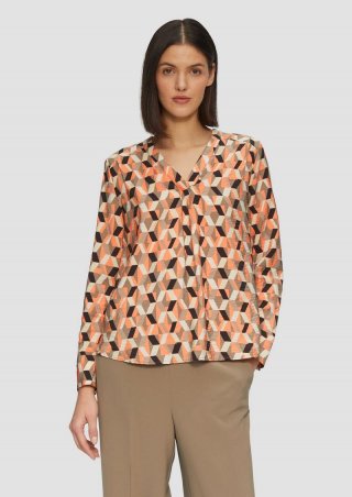 s.Oliver Strukturierte Bluse mit V-Ausschnitt - mango
