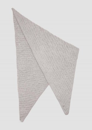 s.Oliver Triangel-Schal mit Strickmuster - grau meliert