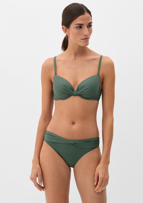 s.Oliver Bikinihose mit Wickel-Optik - olivgrün