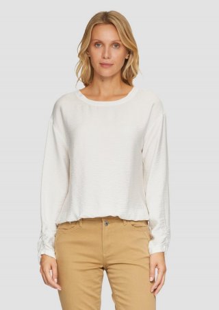 s.Oliver Viskose-Bluse mit elastischem Saum - creme