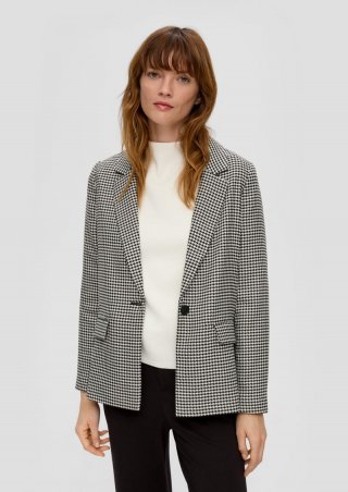 s.Oliver Twill-Blazer mit Viskose - schwarz