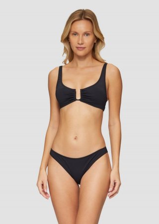 s.Oliver Unifarbener Bustier-Bikini - schwarz