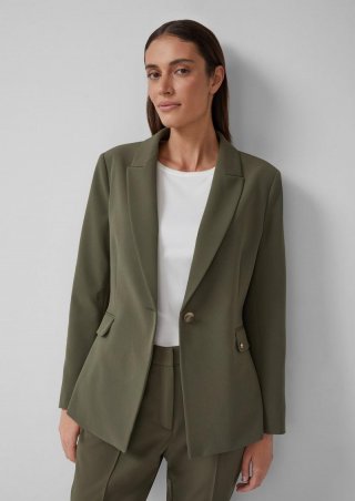 s.Oliver Eleganter Blazer aus Twill - olivgrün